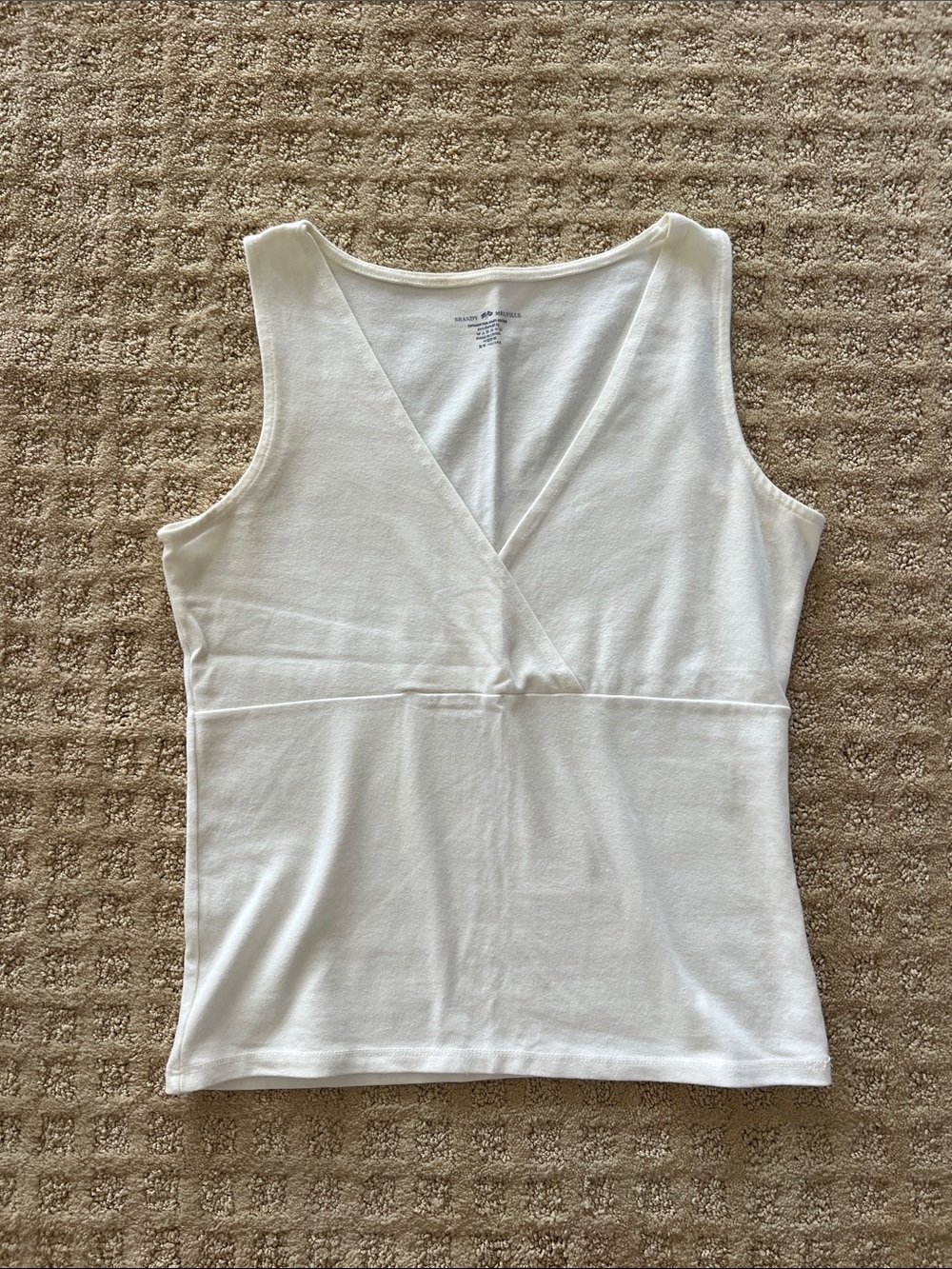 Brandy Melville Cream V-Neck Sleeveless Tank